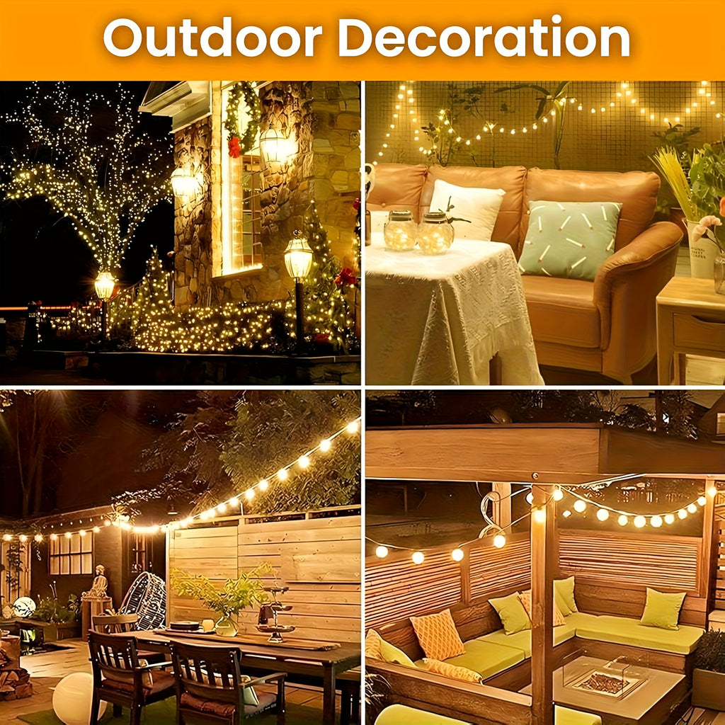 100LED Globe String Lights, 32.8FT Christmas Theme Rope Light, 8 Modes With Remote Timer, Plug-in, Waterproof Fairy Lights, Illuminate Christmas Parties, Christmas Bedroom Decor, Suitable For Indoor & Outdoor Wedding Decor.