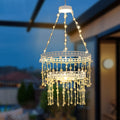 Solar Hanging Crystal Chandelier Outdoor Garden Decorative Lights Powerful Lithium Battery 54 Warm White LEDs Waterproof Hanging Lantern For Garden, Yard, Patio, Gazebo, Party, Wedding