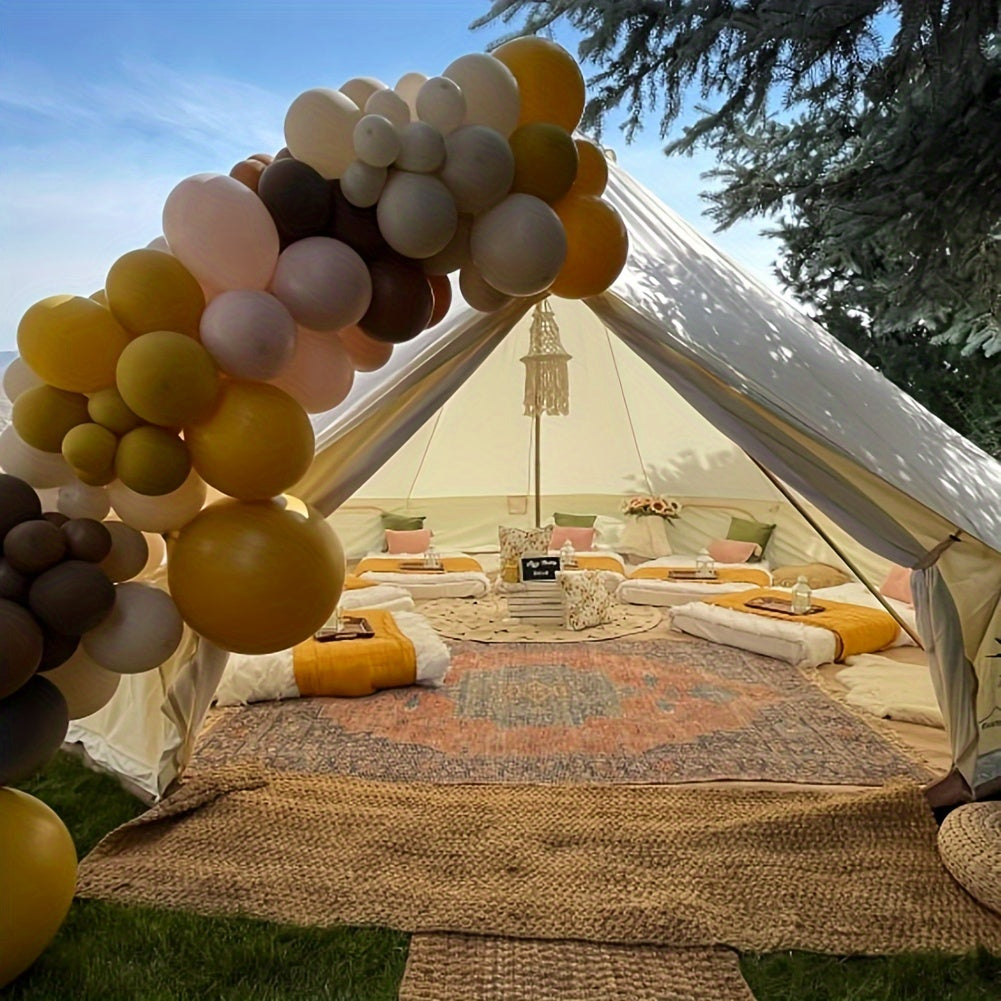 Outdoor Waterproof 19.6FT Oxford Bell Tent, Tent With Zipped In Groundsheet For 8-10 Persons