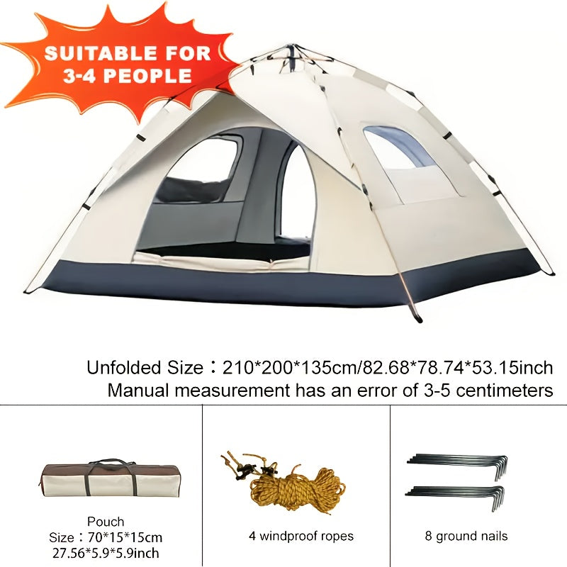 Instant Camping Tent for 4-6 People, High Quality, Easy Setup in 60 Seconds, Backpacking Tent with Carry Bag, Ideal for Outdoor Hiking, Local Warehouse, Free Shipping