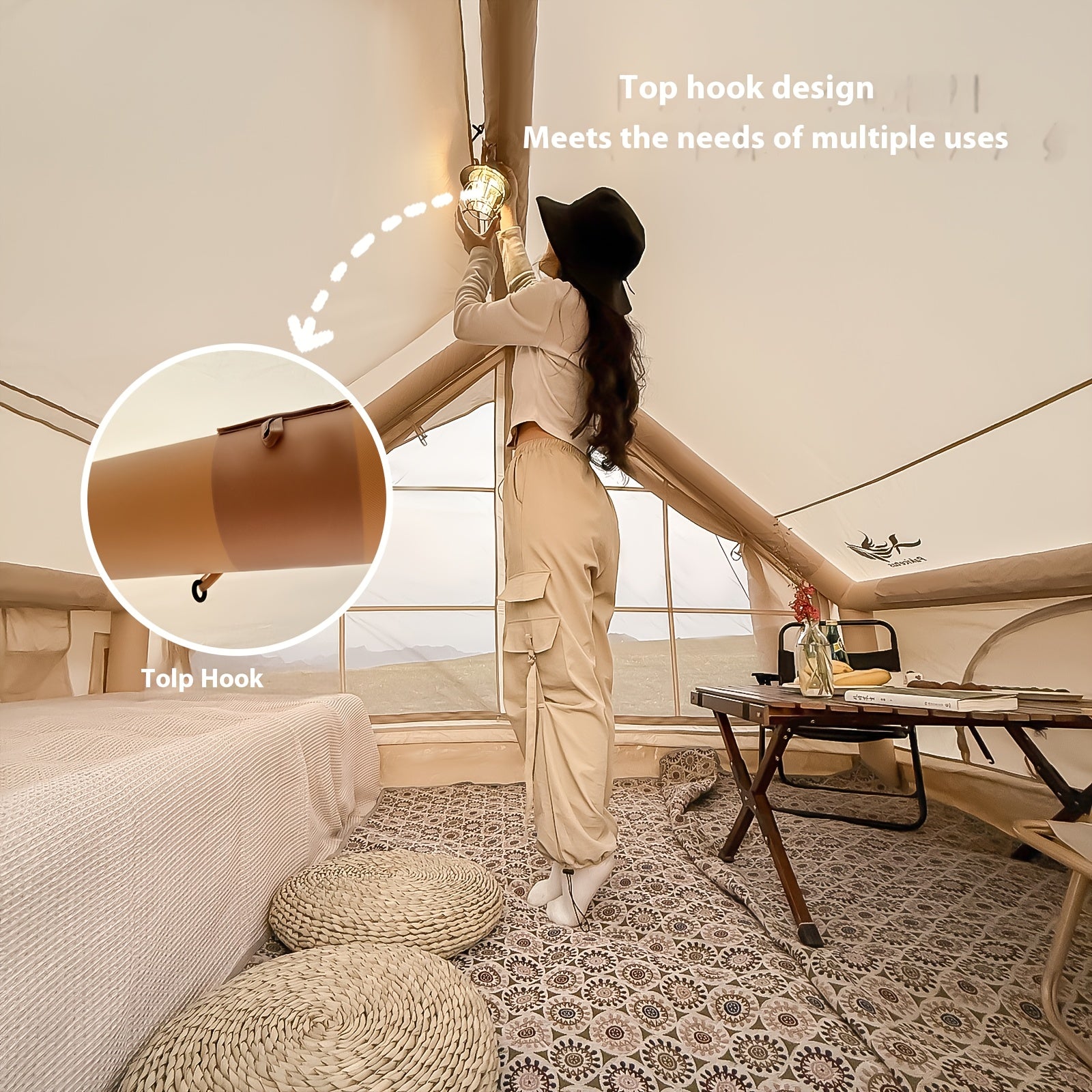 4-6 Person Outdoor Inflatable Camping Tent, Camping Inflatable Tent with Manual Pump, Carpa, Easy to Build And Quickly Inflate, Large Space, Upgraded Ventilation, Suitable for All Seasons, Suitable for Family Outdoor Travel, Camping Etc