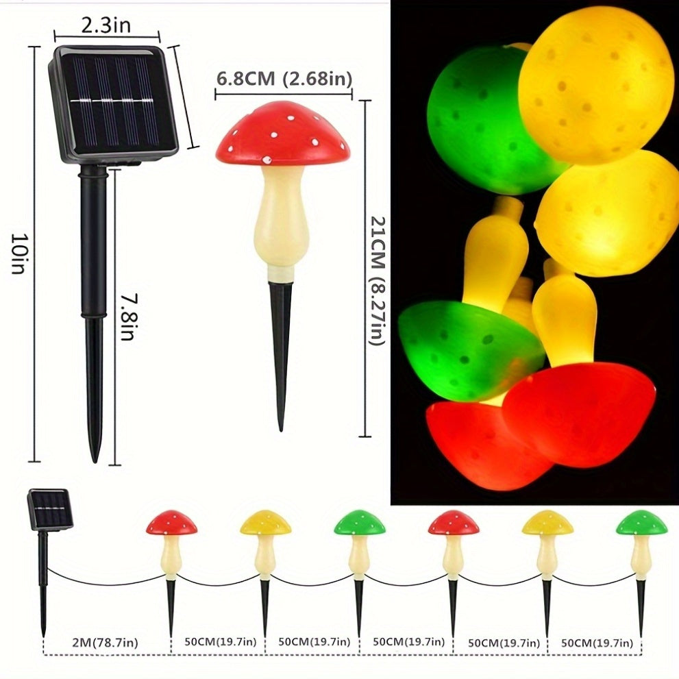 12pcs Solar Mushroom Garden Lights, IP65, 8 Lighting Modes, Outdoor Pathway and Patio Decorations, Suitable for Camping, Landscaping, Holiday Yard Decorations | Colorful Mushroom Lights | Suitable for Fall Decorations, Halloween Christmas Decorations