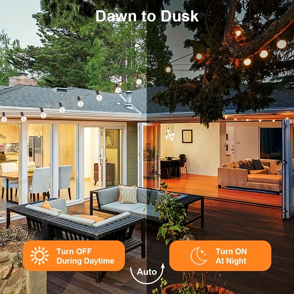 60FT\u002F120FT Solar String Lights Outdoor with Remote, Dimmable Solar String Lights, G40 LED Patio Lights String Solar Powered, Hanging Lights for Yard Decor, Halloween, Christmas Decoration, for Business.