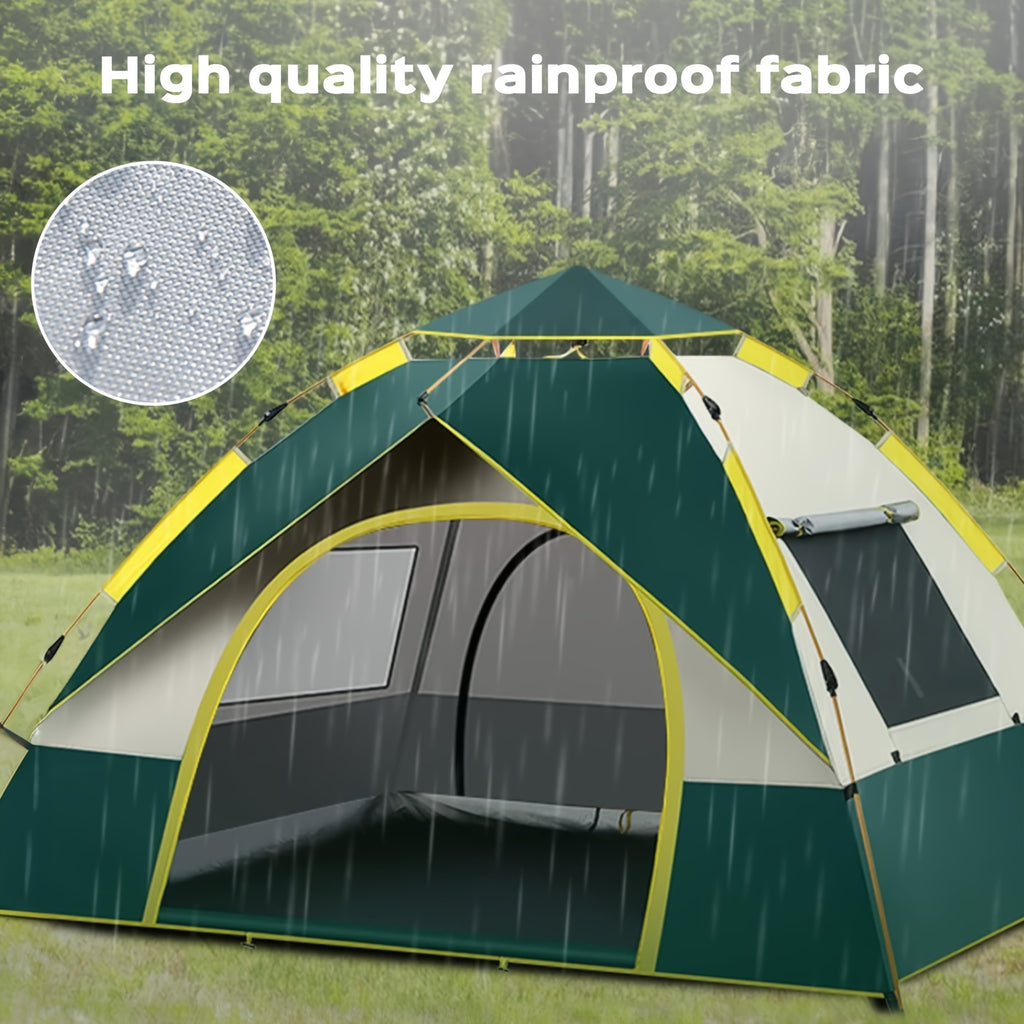 1-4 Person Camping Tents, Fully Automatic Quick Opening Camping Tent, High Quality Windproof Tent, Dual Doors And Windows for Superior Ventilation,, Portable,, Ideal for Outdoor Camping, Hiking, Mountaineering, And Travel